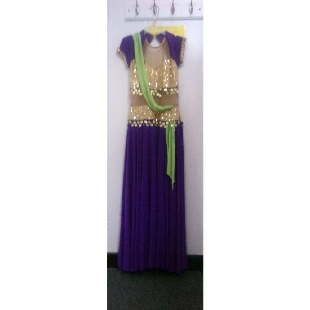 Dance Costume Ma Purple Algy Bollywood Jazz Musical Theater Sequin Fringe Dress